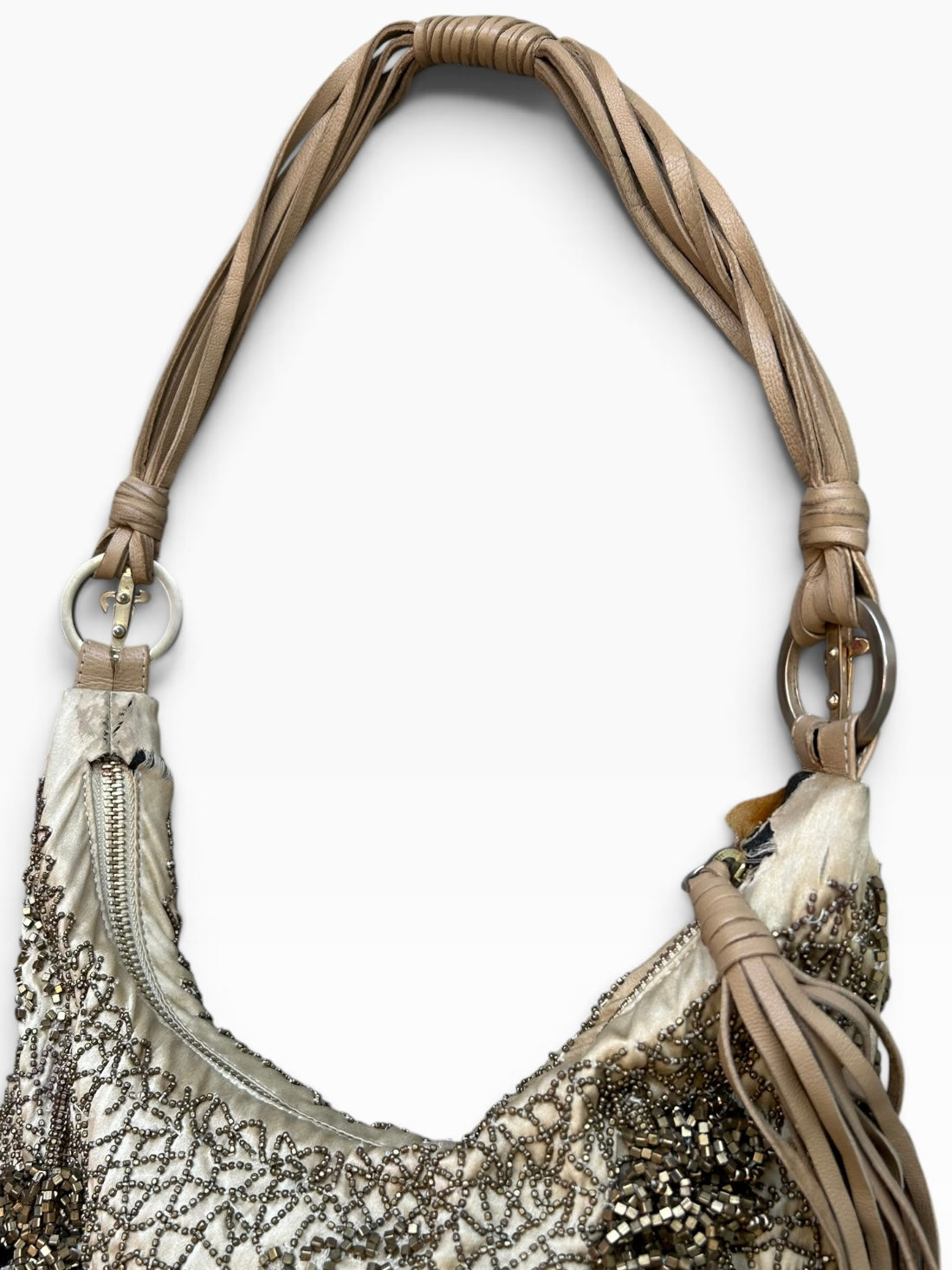 GOLD BEADED DAGGER SHOULDER BAG (AS IS)