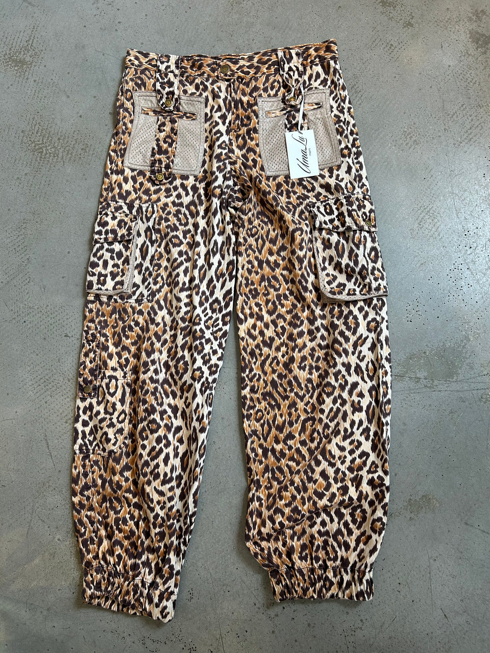 CHEETAH PRINT CARGO PANTS