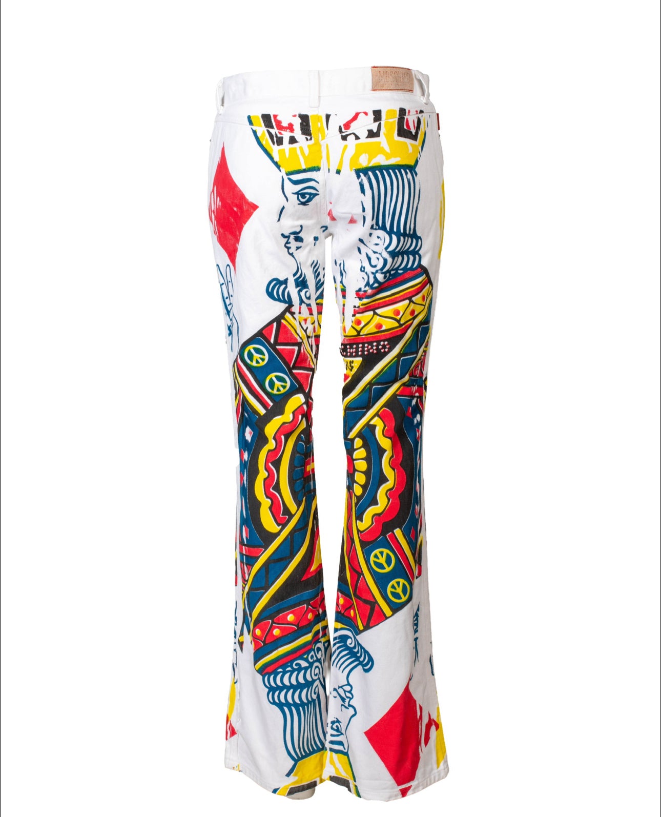 KING PLAYING CARD PRINTED WHITE JEANS