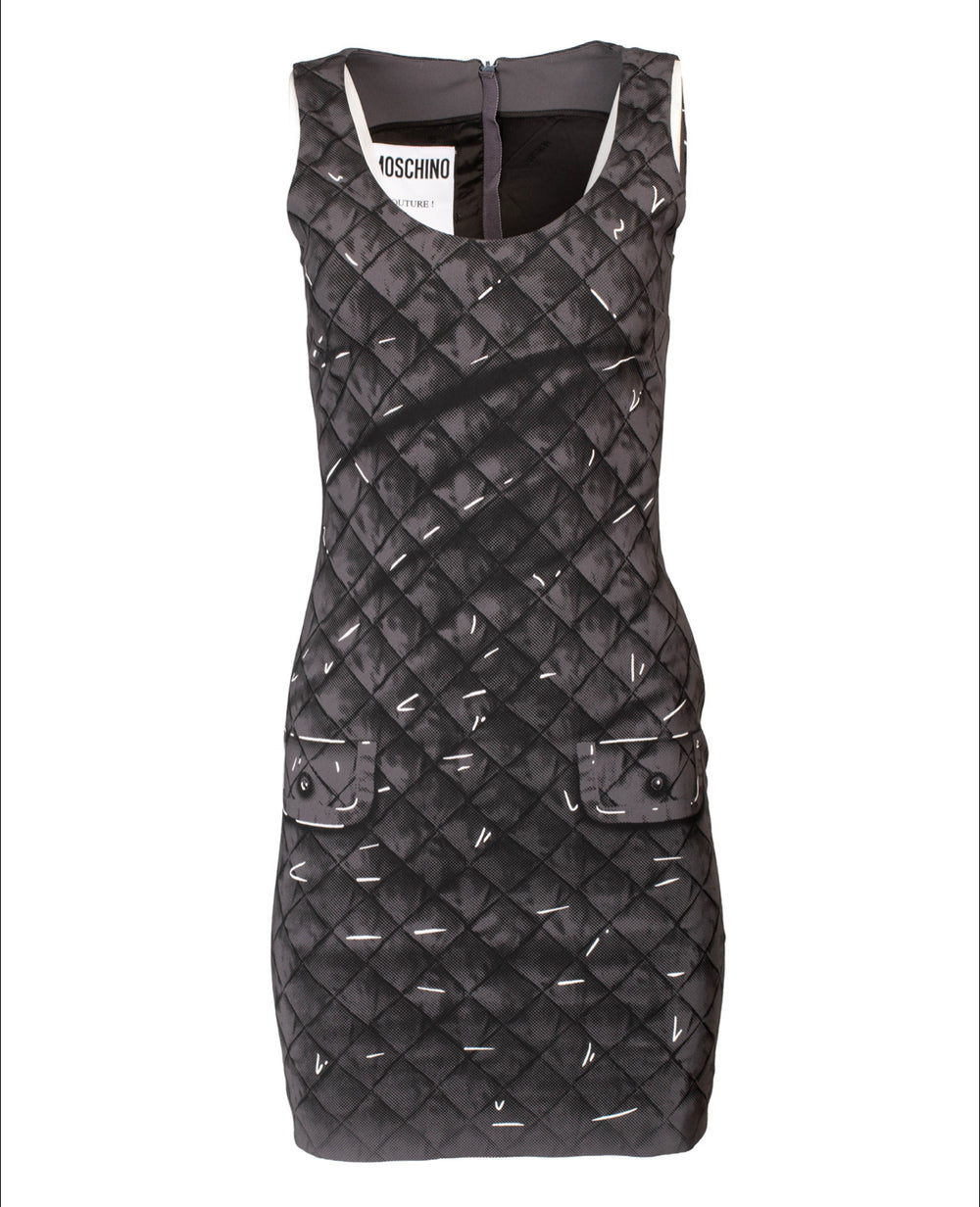 GREY PAPER-DOLL PRINTED MINI DRESS (NWT) @NICOZ