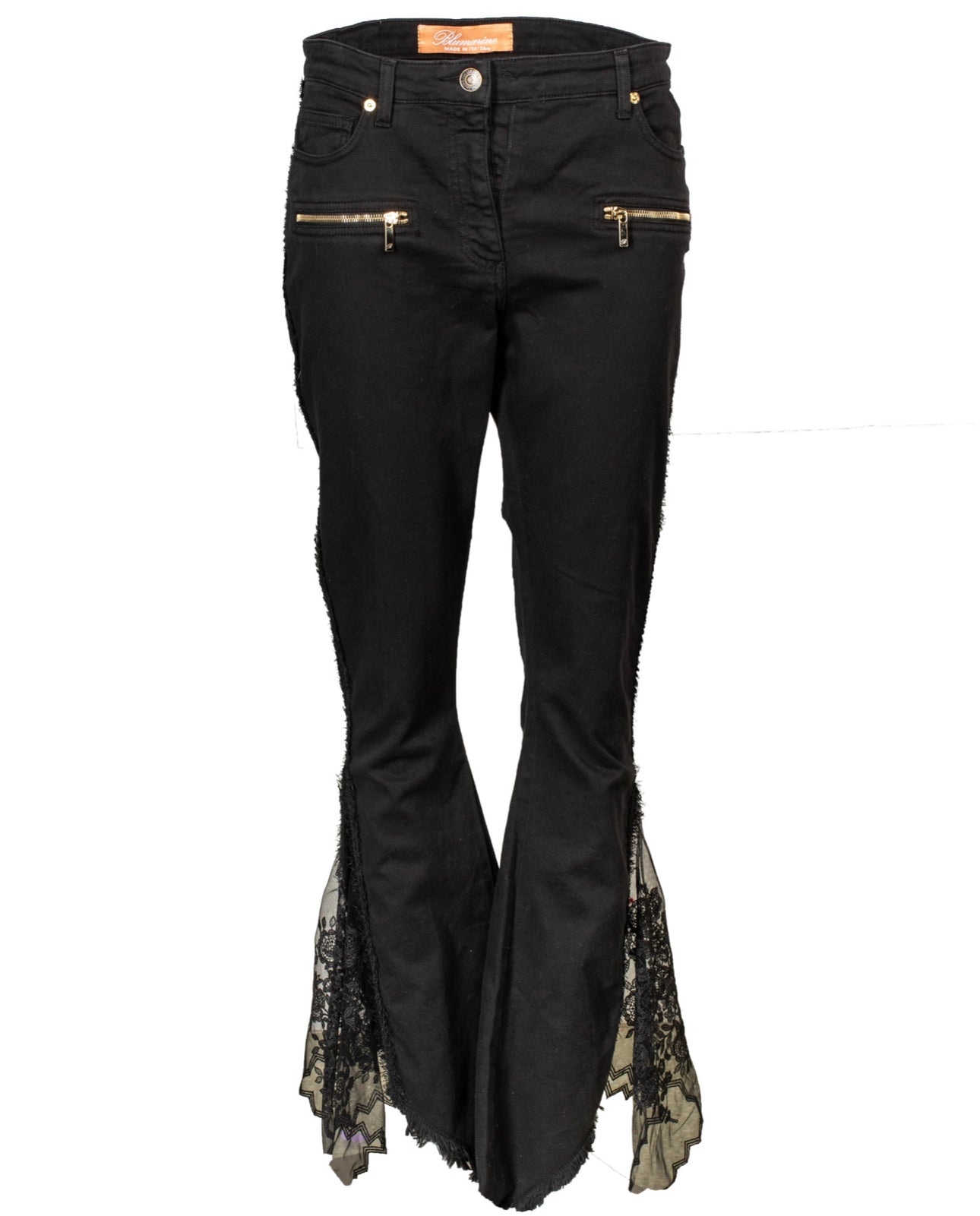 BLACK LACE FLARED JEANS
