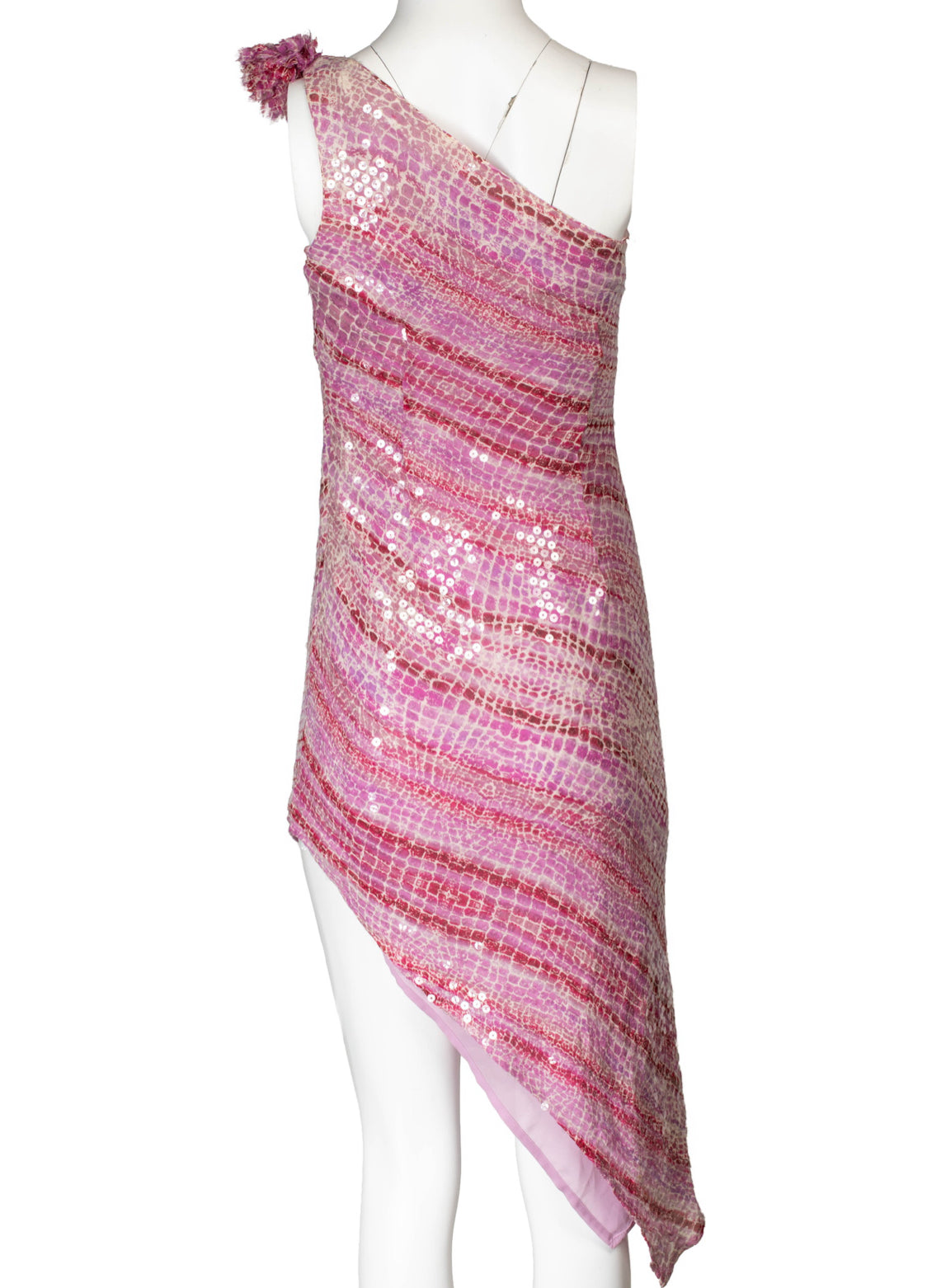 90S PINK SEQUIN DRESS W FLOWER DETAIL @NICOZ