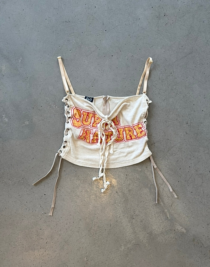 "SUPER NATURE" LACE UP TOP