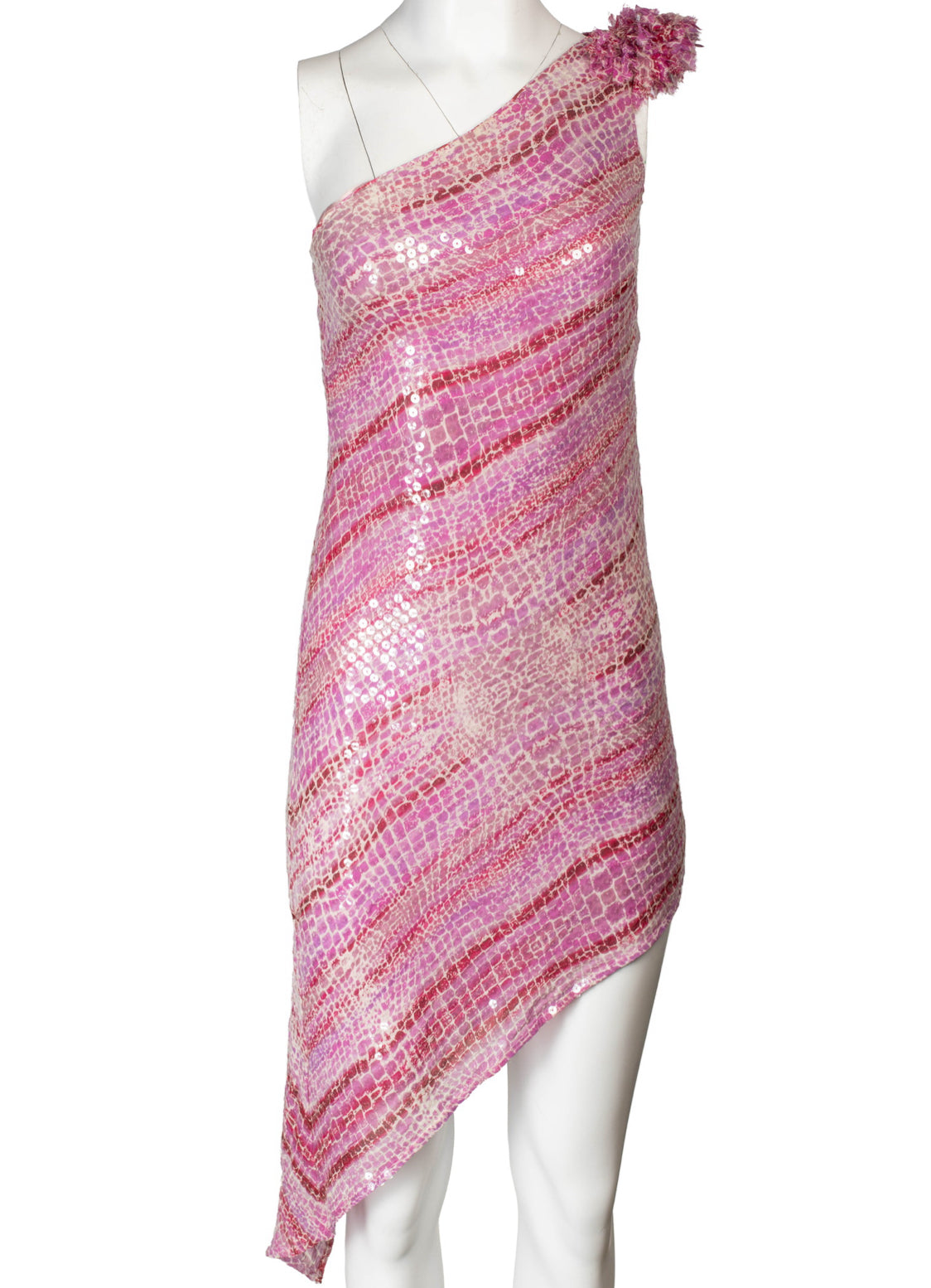 90S PINK SEQUIN DRESS W FLOWER DETAIL @NICOZ