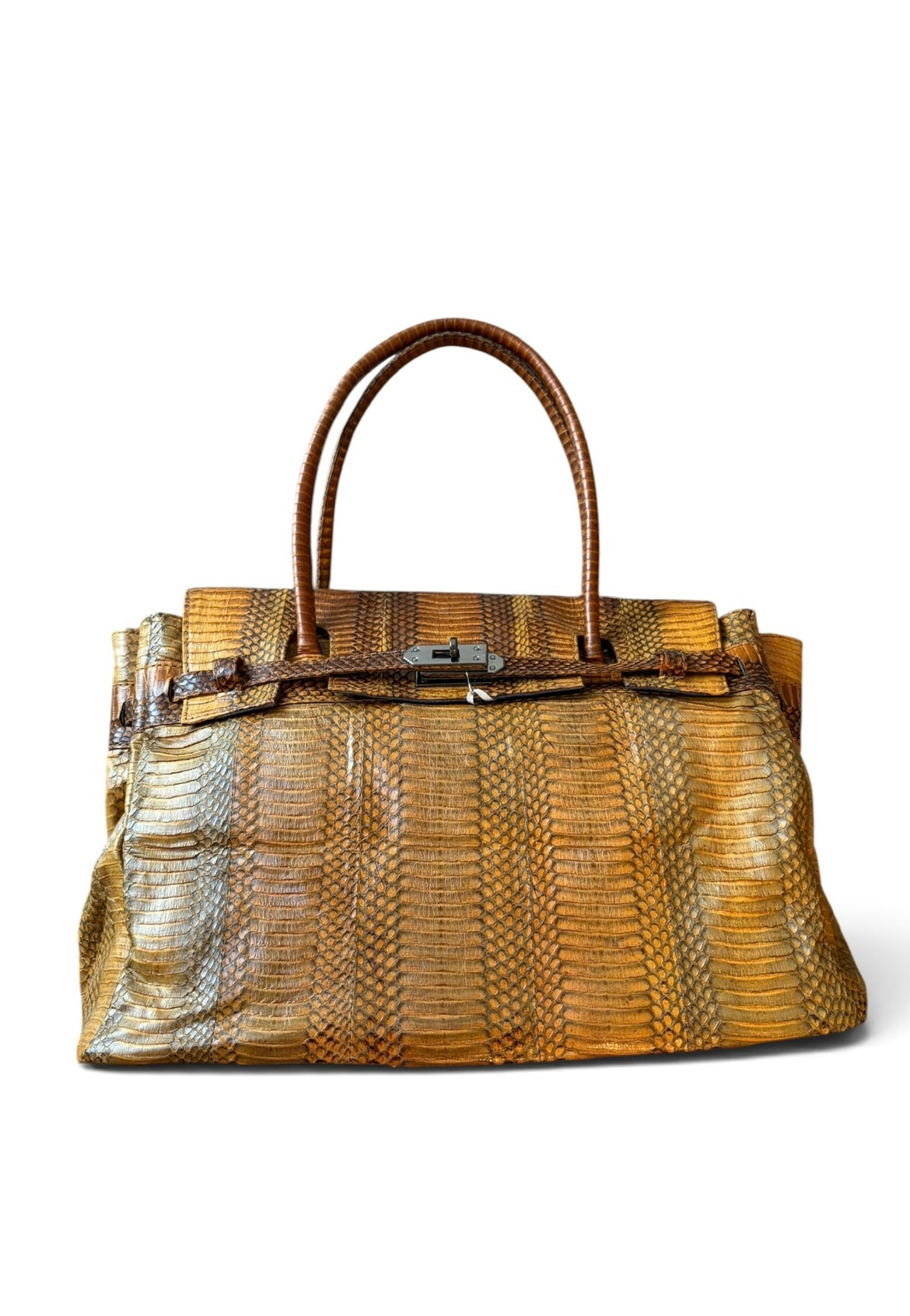 SIENNA ORANGE SNAKESKIN BAG(BIRKIN STYLE)(NWT)@MMC