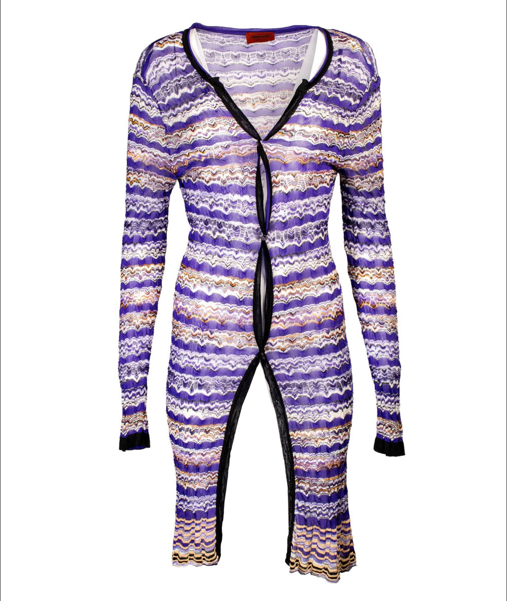 PURPLE CHEVRON KNIT DUSTER