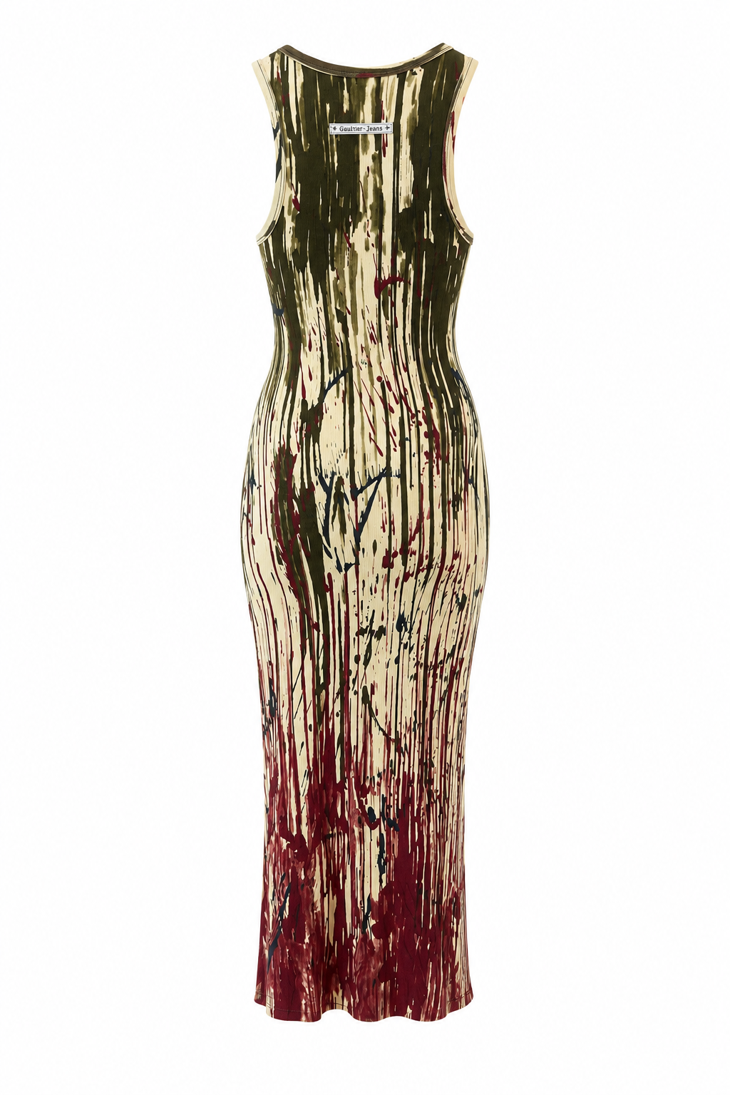1998 RED/GREEN PAINT DRIP MAXI DRESS