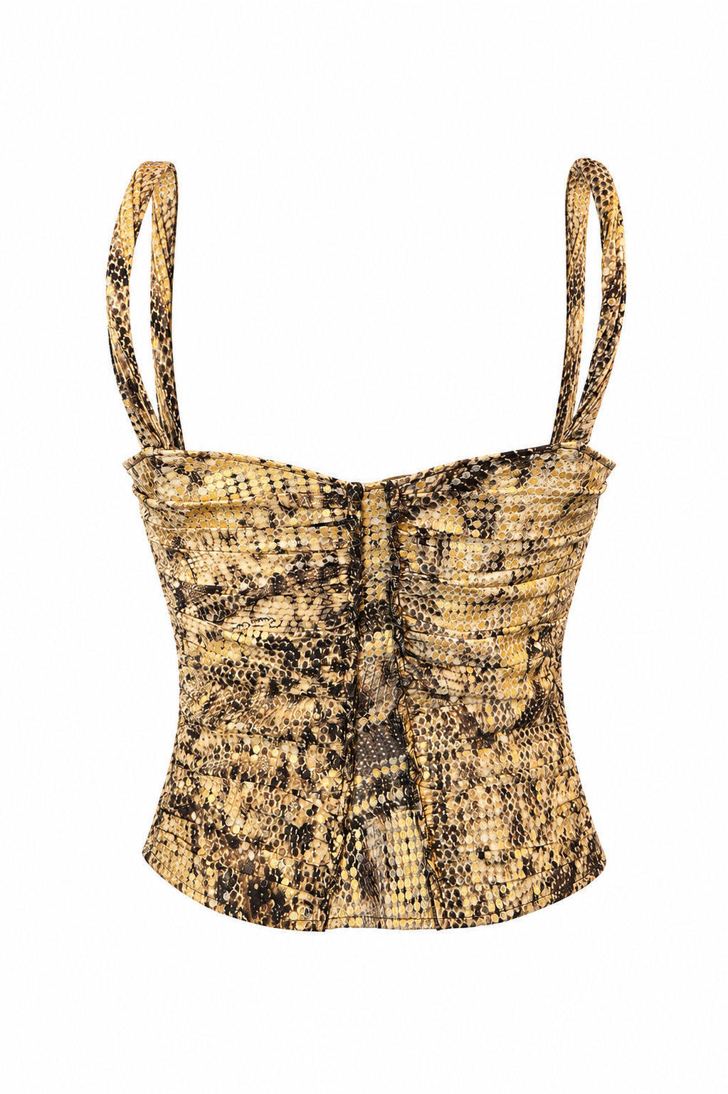 2003 GOLD SNAKE PRINT ZIP UP BUSTIER TOP (NWT)
