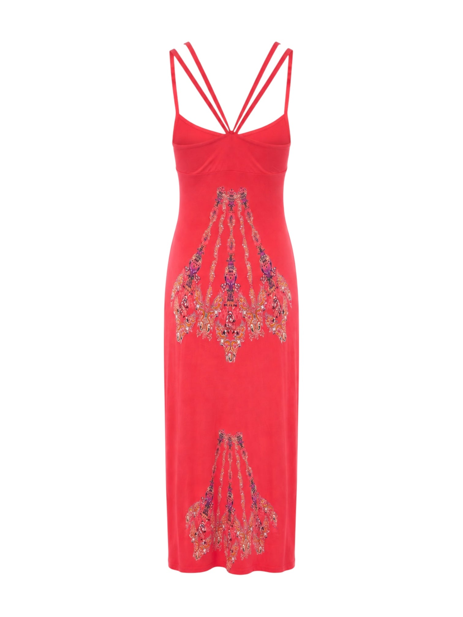 PINK ABSTRACT ORNATE MAXI DRESS