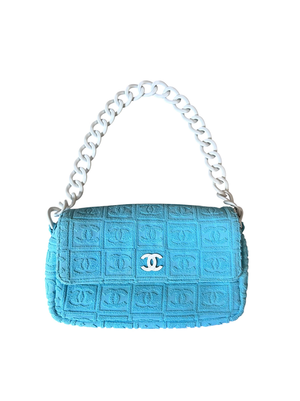 2002 BABY BLUE TERRY CLOTH SHOULDER BAG