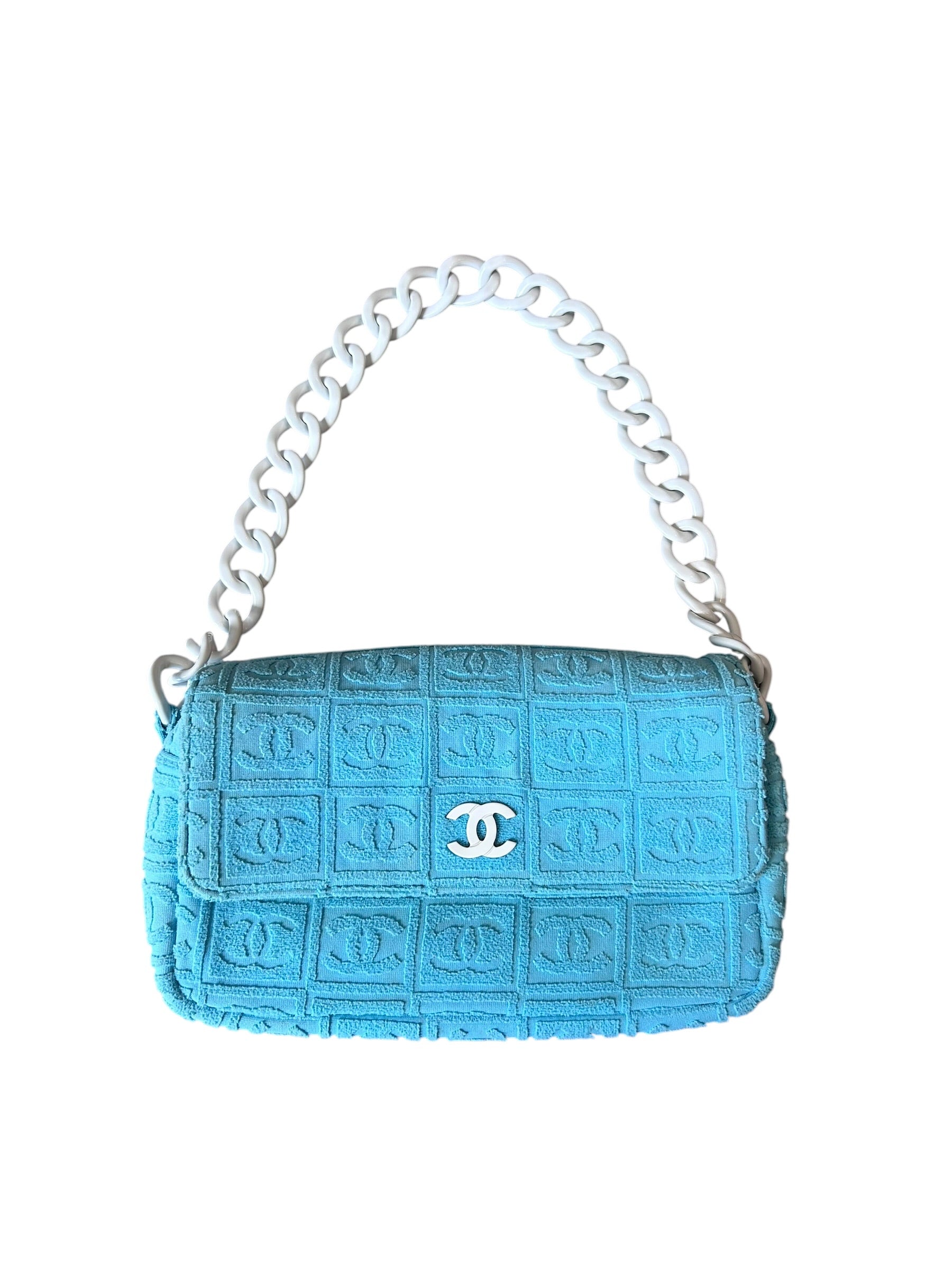 2002 BABY BLUE TERRY CLOTH SHOULDER BAG