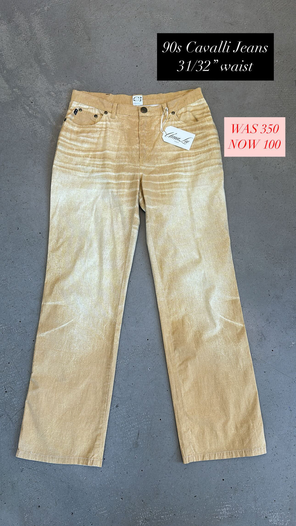 90/00S YELLOW DENIM PRINTED LIGHTWEIGHT JEANS