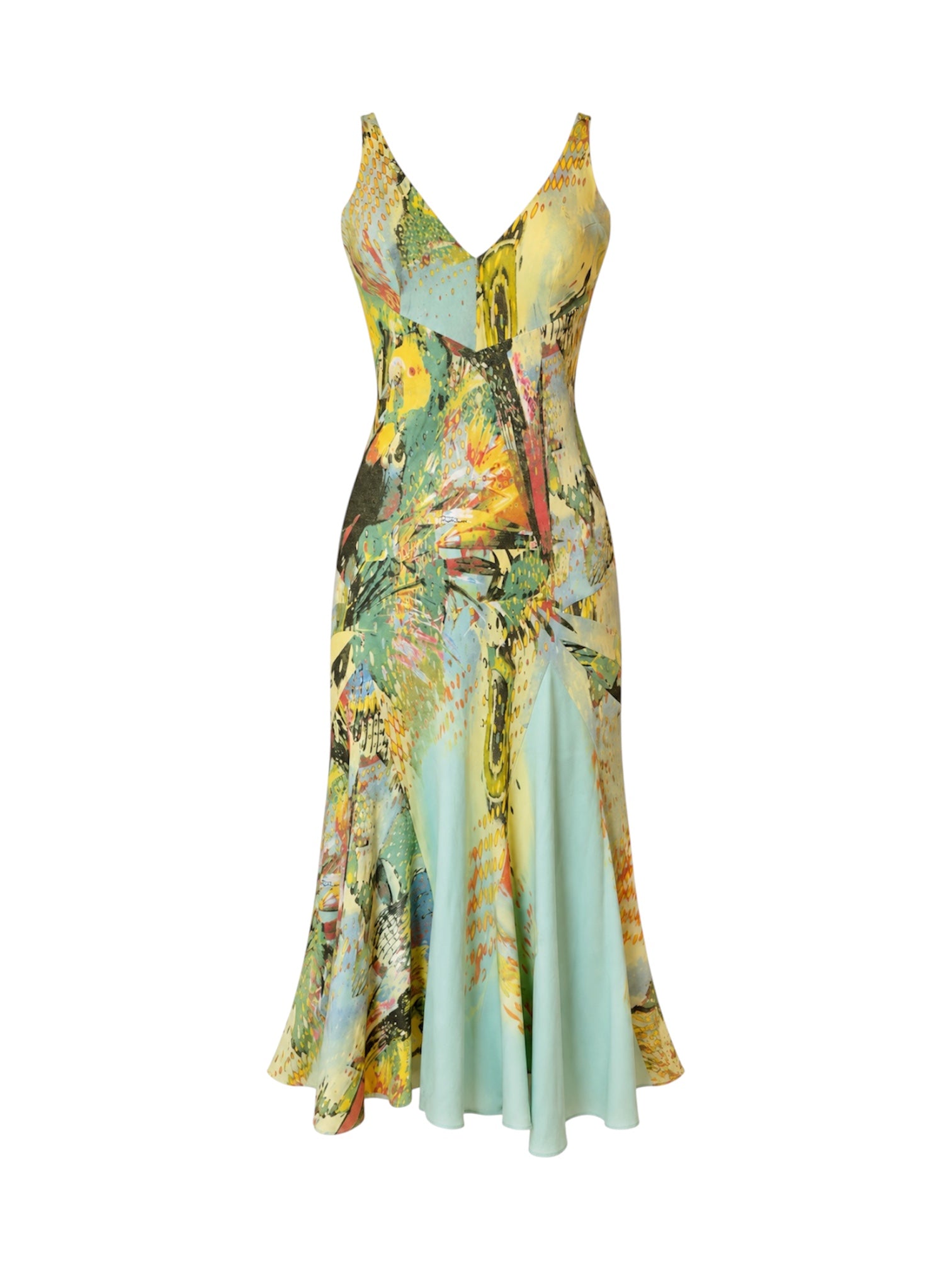 2003 SILK PARROT PRINTED MIDI DRESS @SM