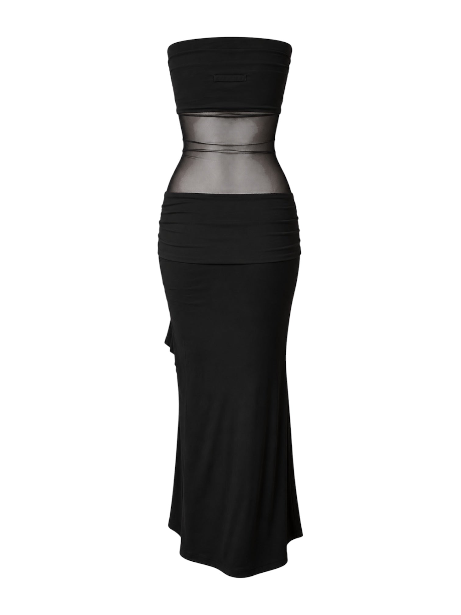 2001 RARE BLACK MESH PANELED WRAP DRESS @FAR