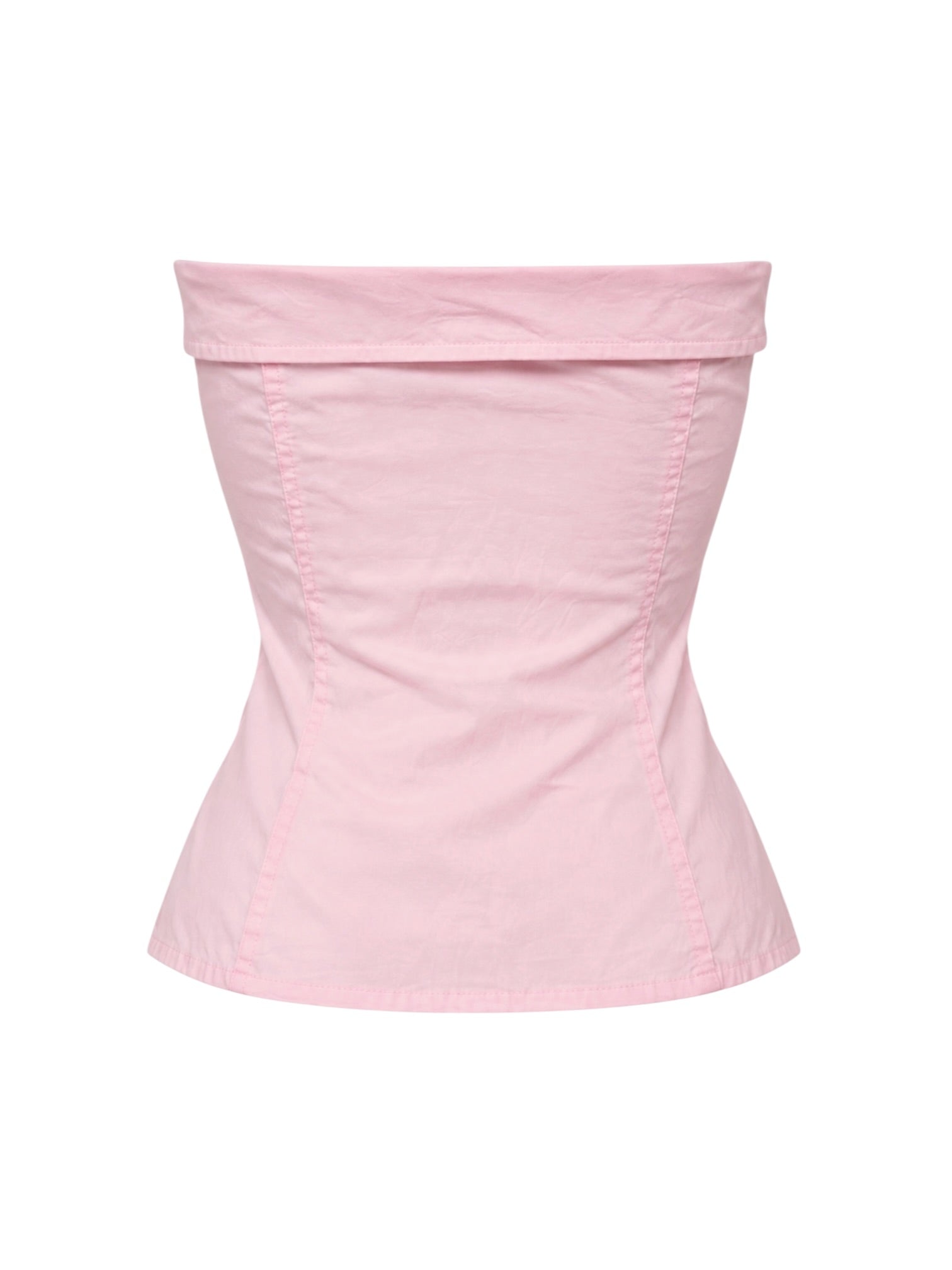 PINK FOLD OVER BUTTON DOWN TUBE TOP (AS IS)