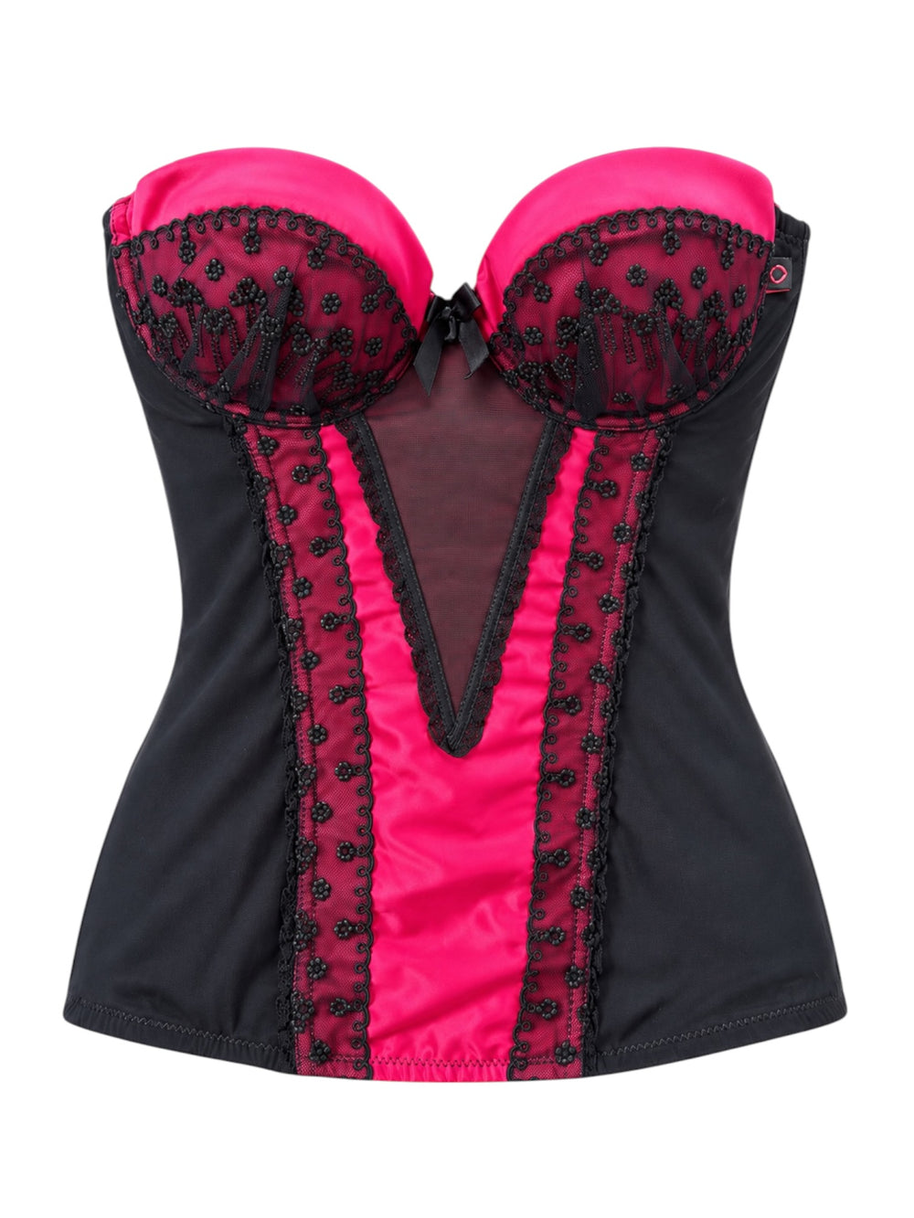RED AND BLACK EMBROIDERED CORSET @EA