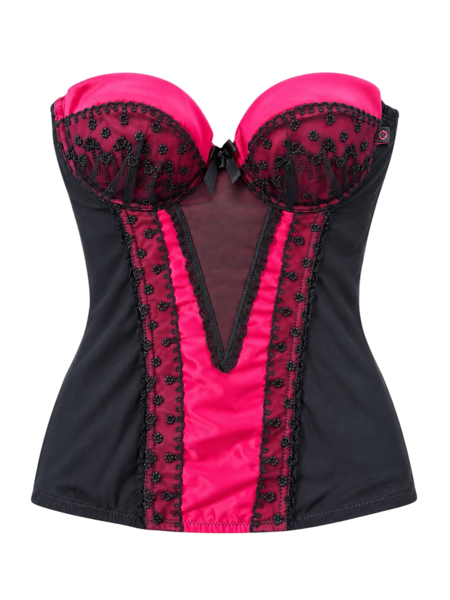 RED AND BLACK EMBROIDERED CORSET @EA