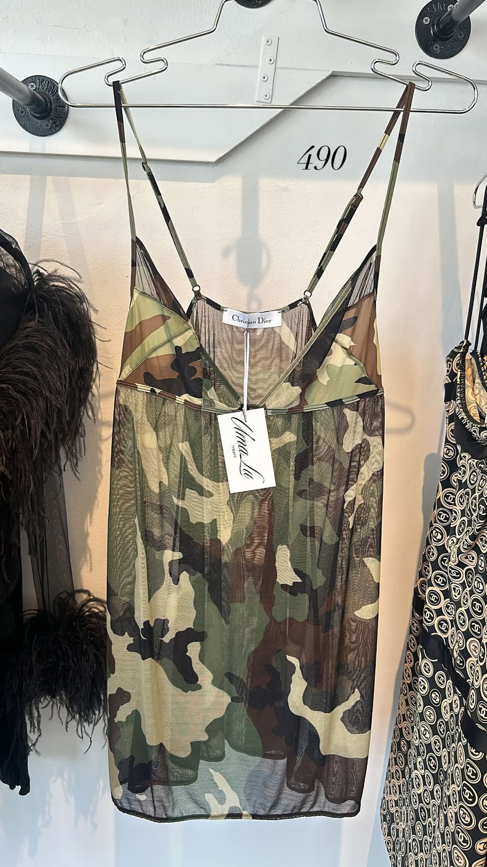 SS01 CAMO MESH MINI DRESS