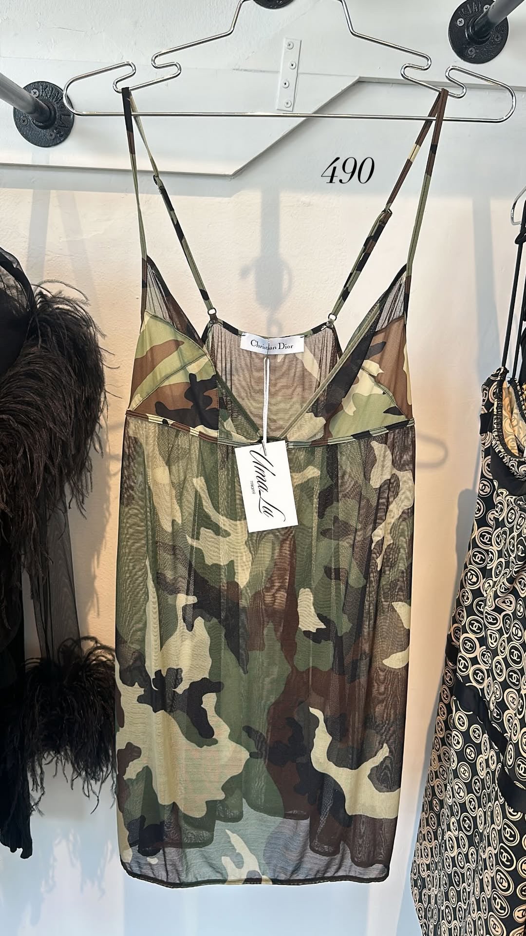 SS01 CAMO MESH MINI DRESS