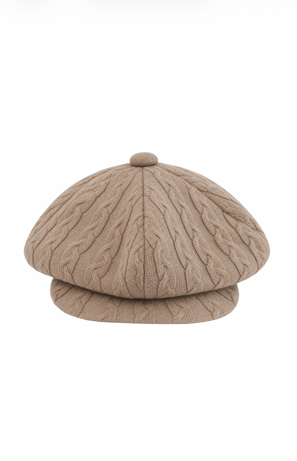 TAN CASHMERE OVERSIZED CAP W SILVER LOGO @SAMT