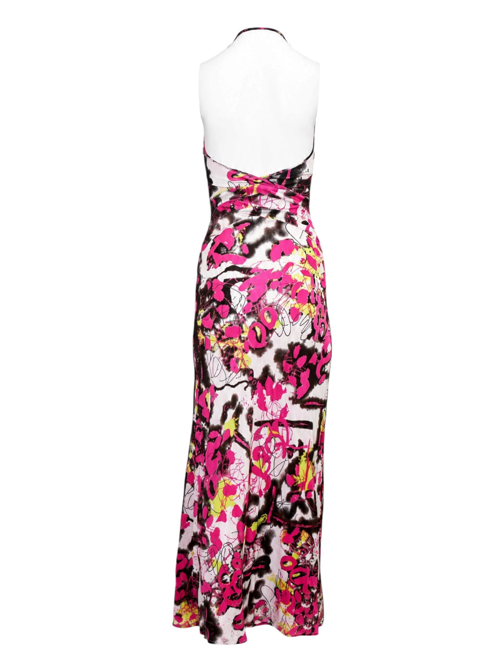 PINK PAINT SPLATTER HALTER DRESS @PARISD