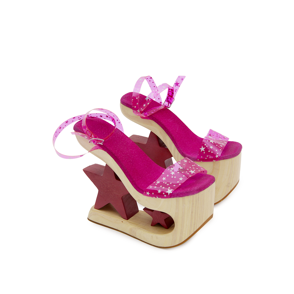 L’ETOILE PINK WOOD STAR HEELS