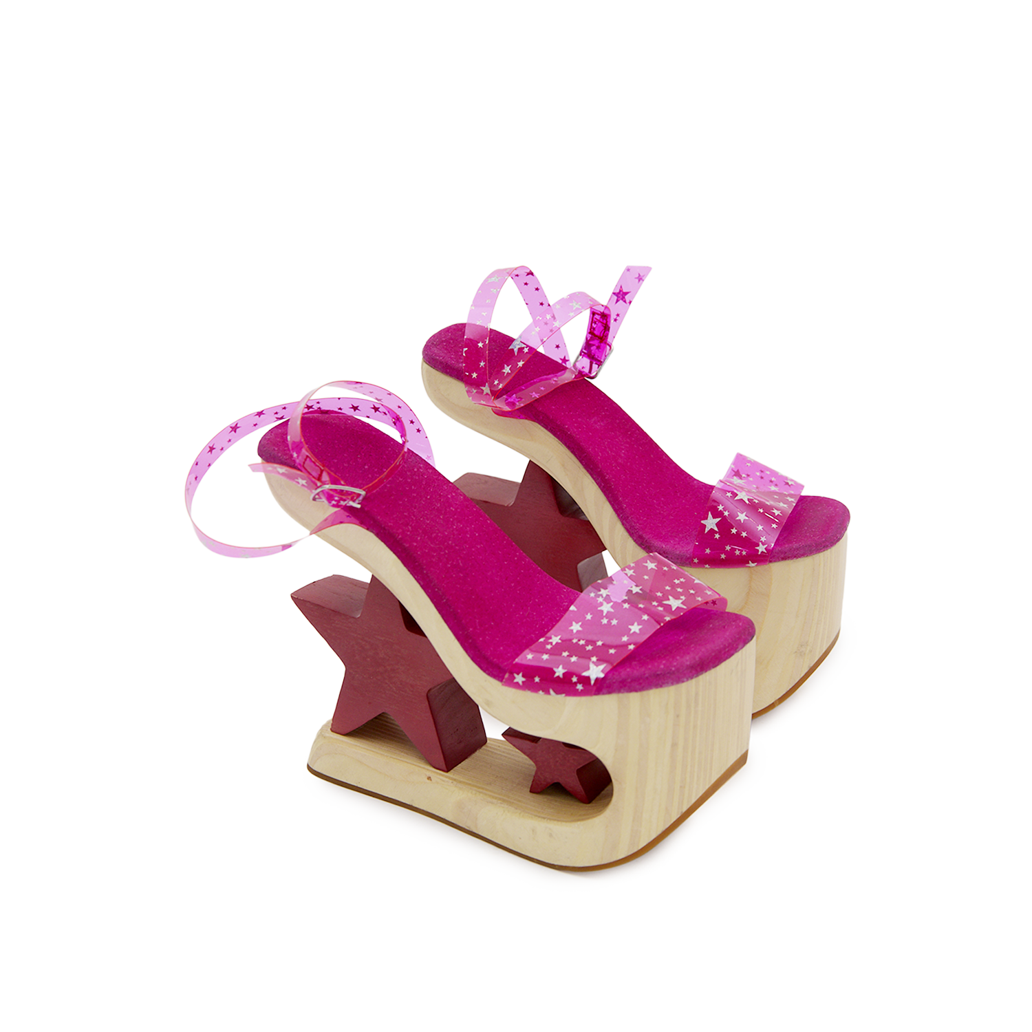 L'ETOILE PINK WOOD STAR HEELS — UmaLu Vintage L'ETOILE PINK WOOD STAR HEELS — UmaLu Vintage