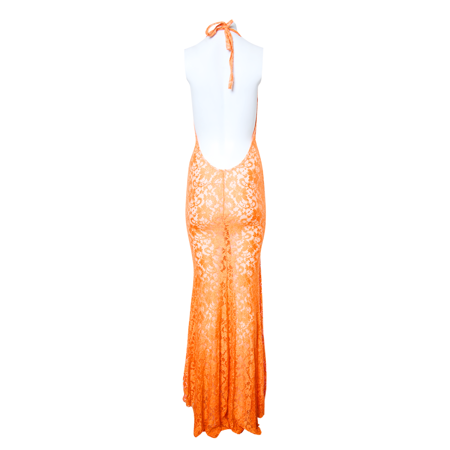 ORANGE HAND PAINTED MAXI DRESS (MADE IN MIAMI)