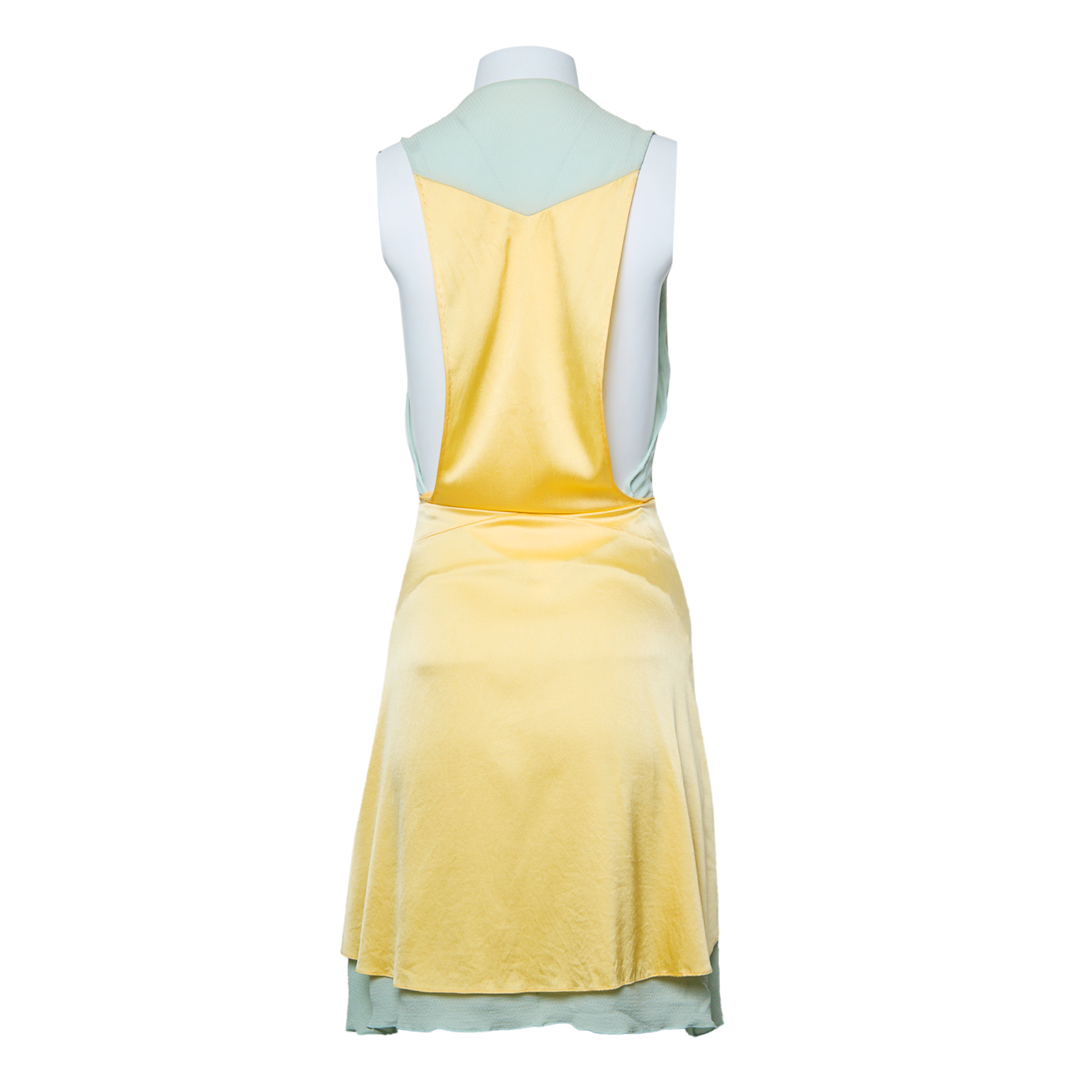 SILK BLUE AND YELLOW WRAP AROUND DRESS