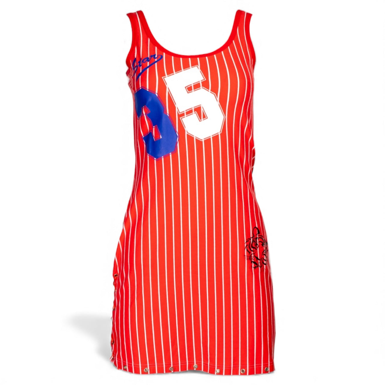 RED WHITE & BLUE STRIPED MINI DRESS