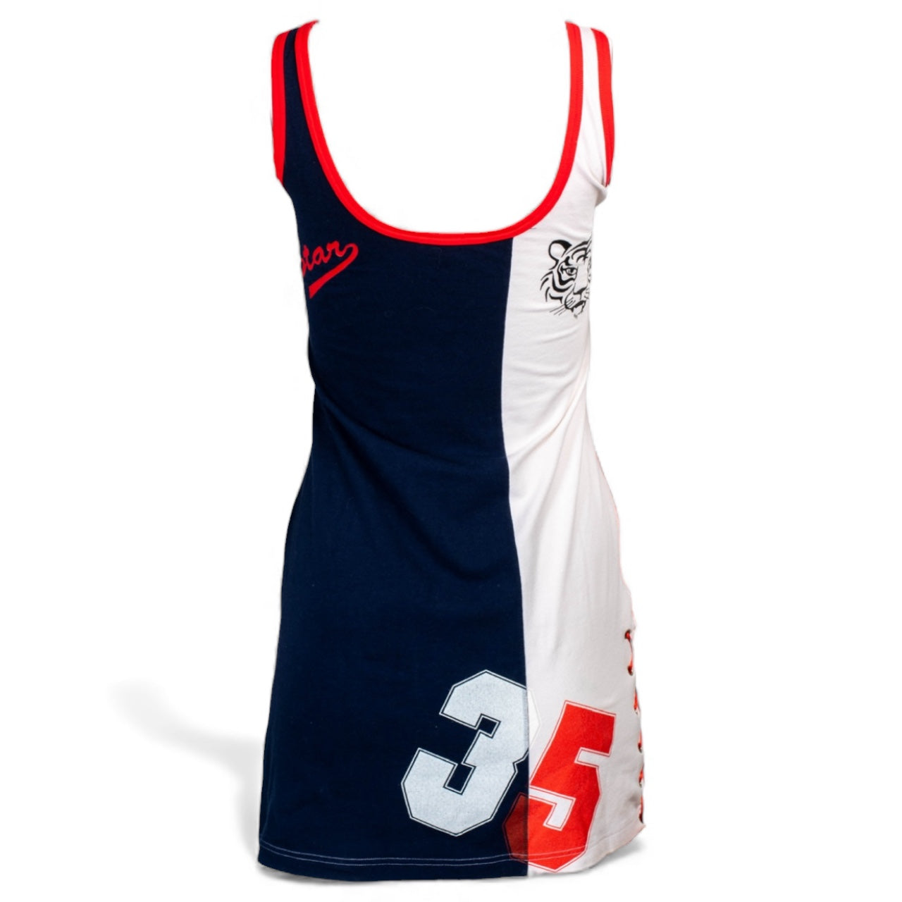 RED WHITE & BLUE STRIPED MINI DRESS