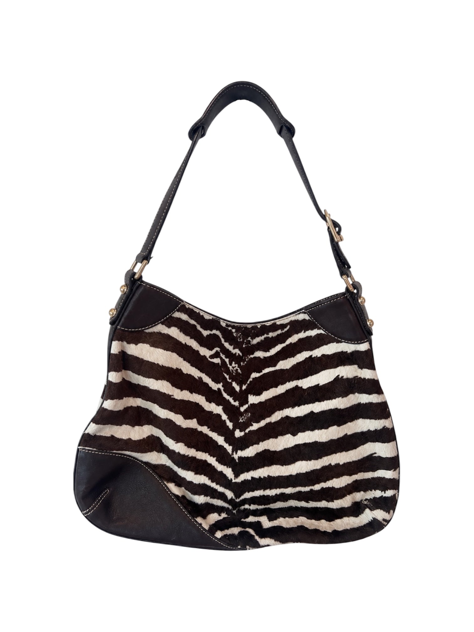 ZEBRA PRINT PONY HAIR HORSEBIT HASLER HOBO BAG (AS IS)