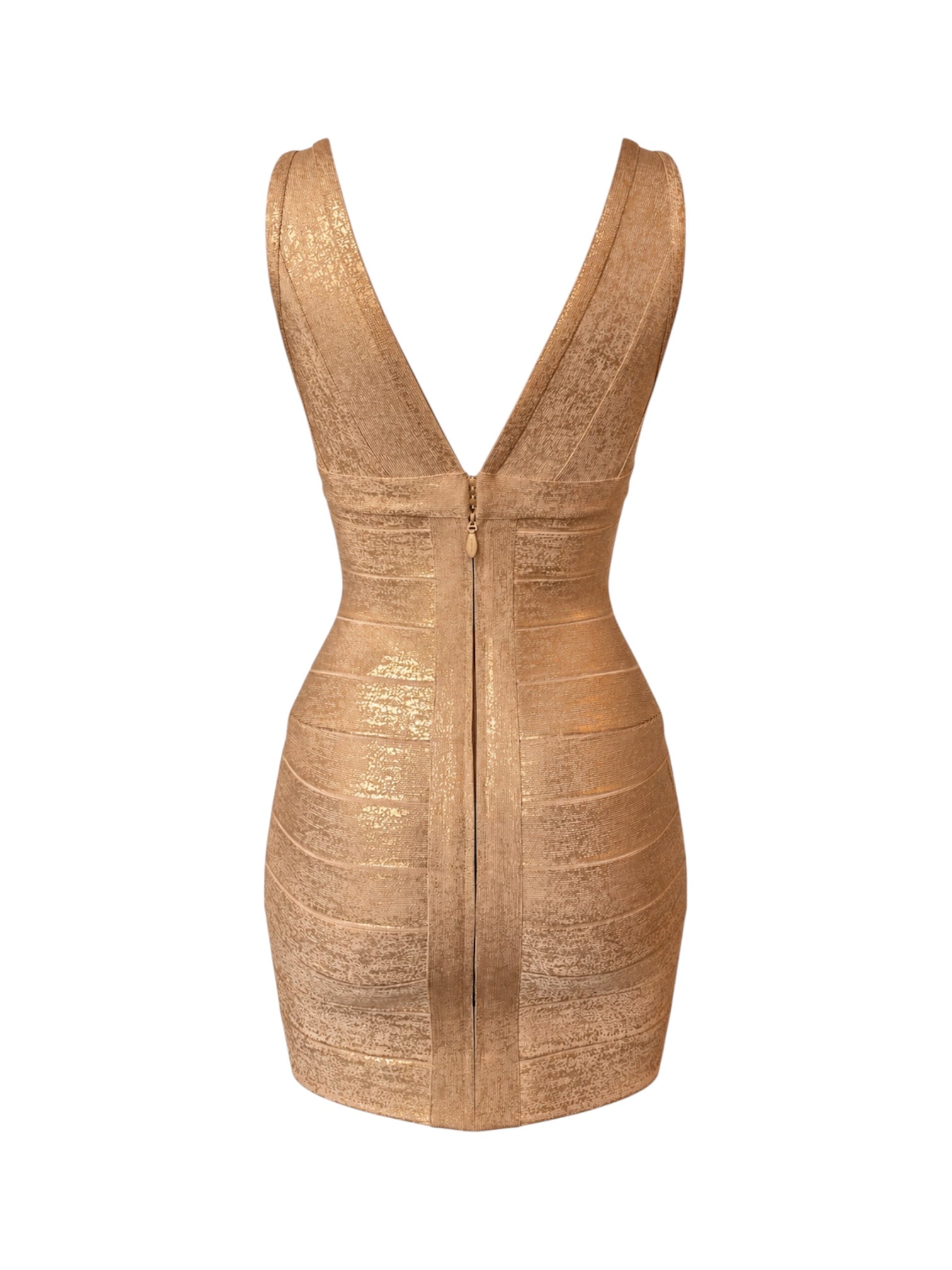 GOLD METALLIC BANDAGE MINI DRESS @SM