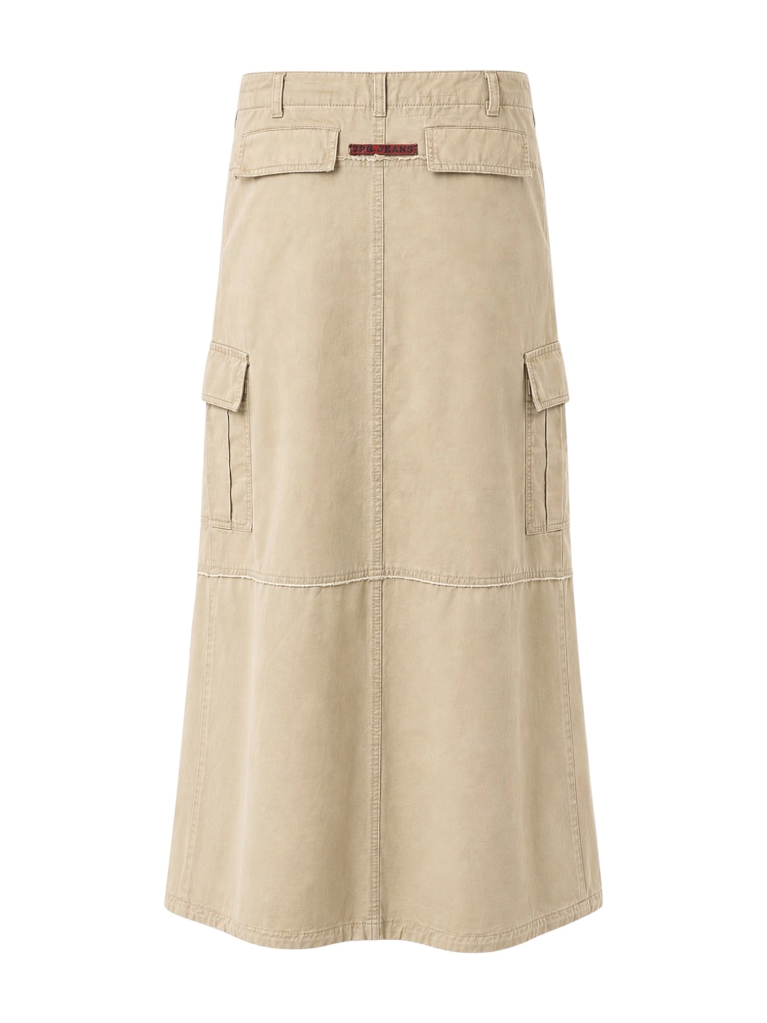 KHAKI CARGO MAXI SKIRT