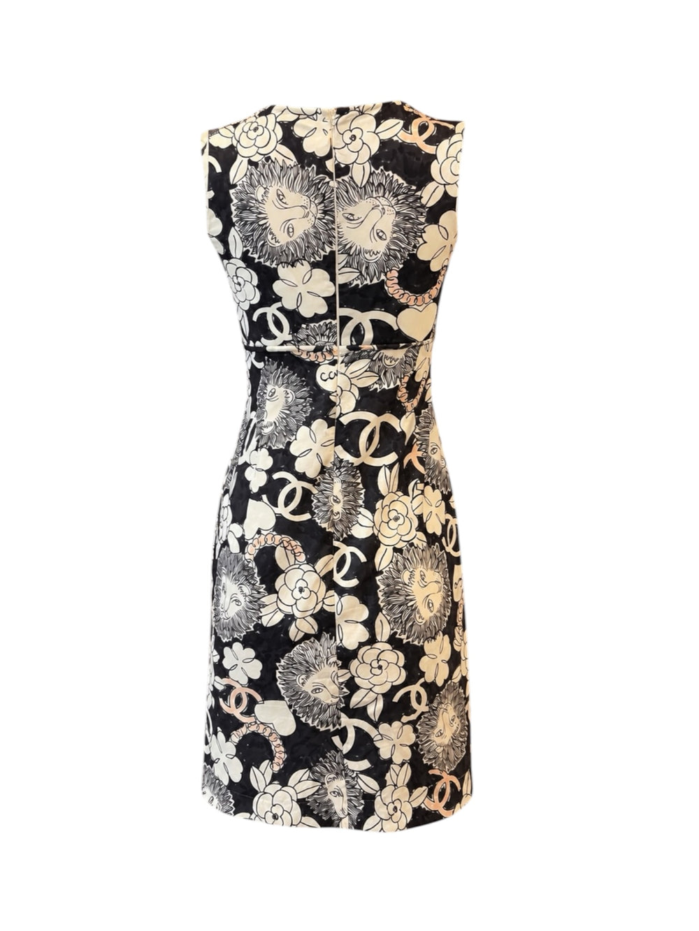 SS10 WHITE/GREY LION & FLORAL LOGO MINI DRESS @SM