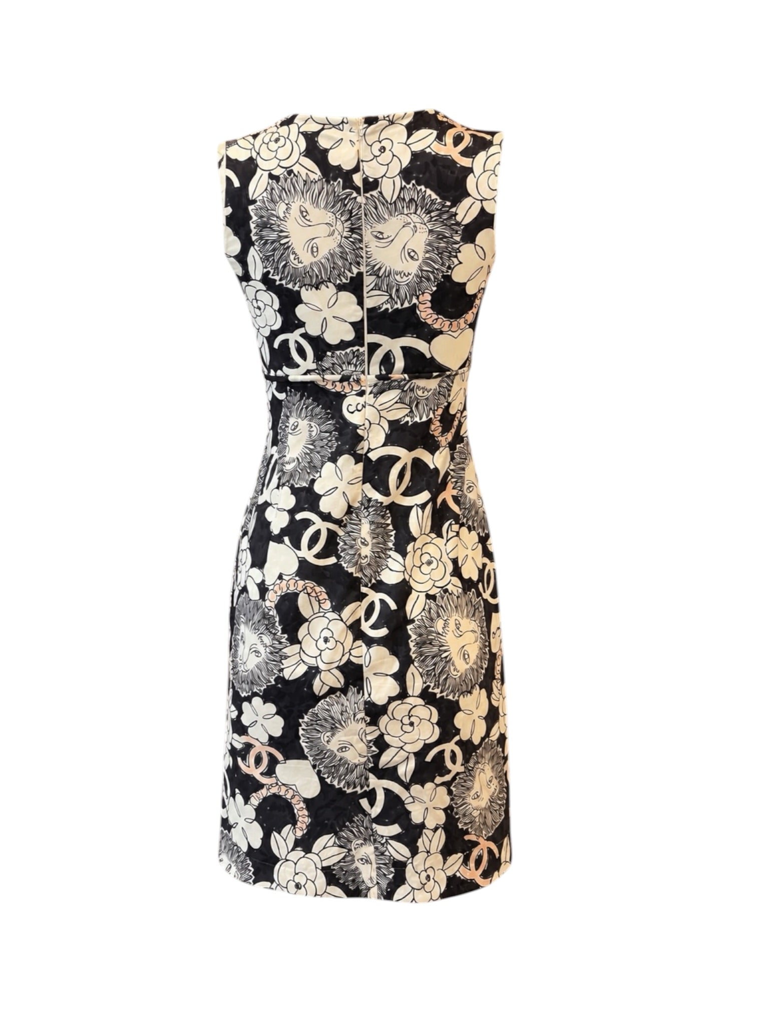 SS10 WHITE/GREY LION & FLORAL LOGO MINI DRESS @SM