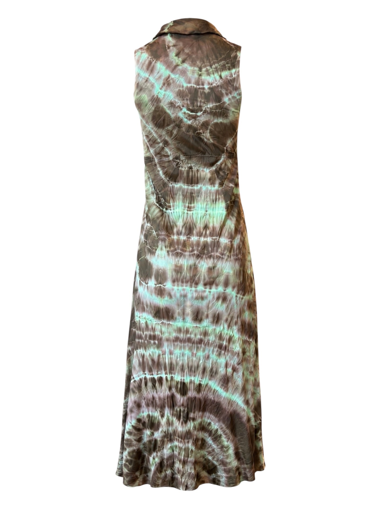 90S OOAK GREEN/BROWN TIE DYE DRESS