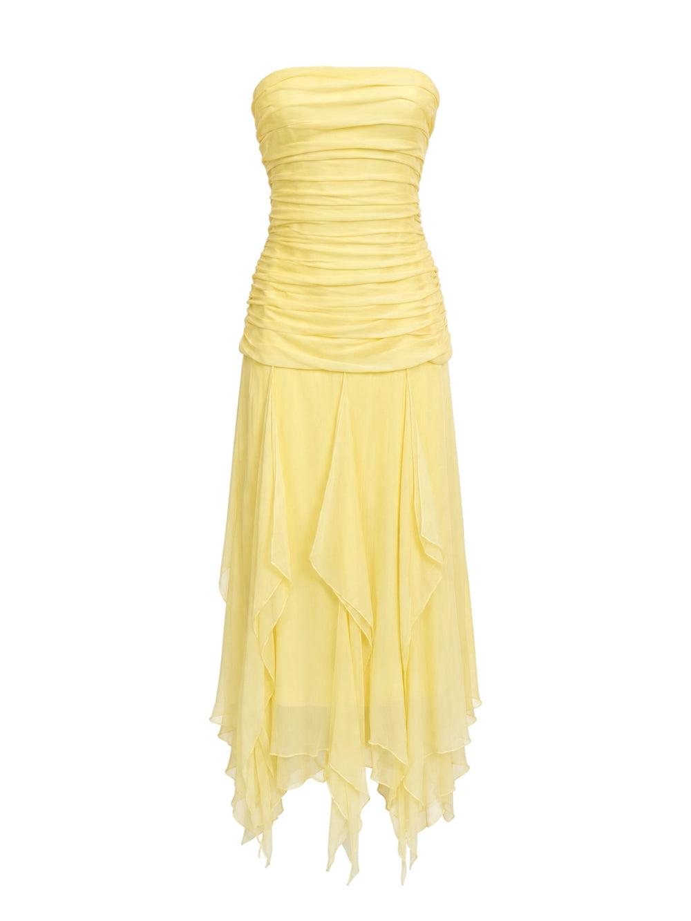 YELLOW BIAS CUT SILK MAXI DRESS @SM