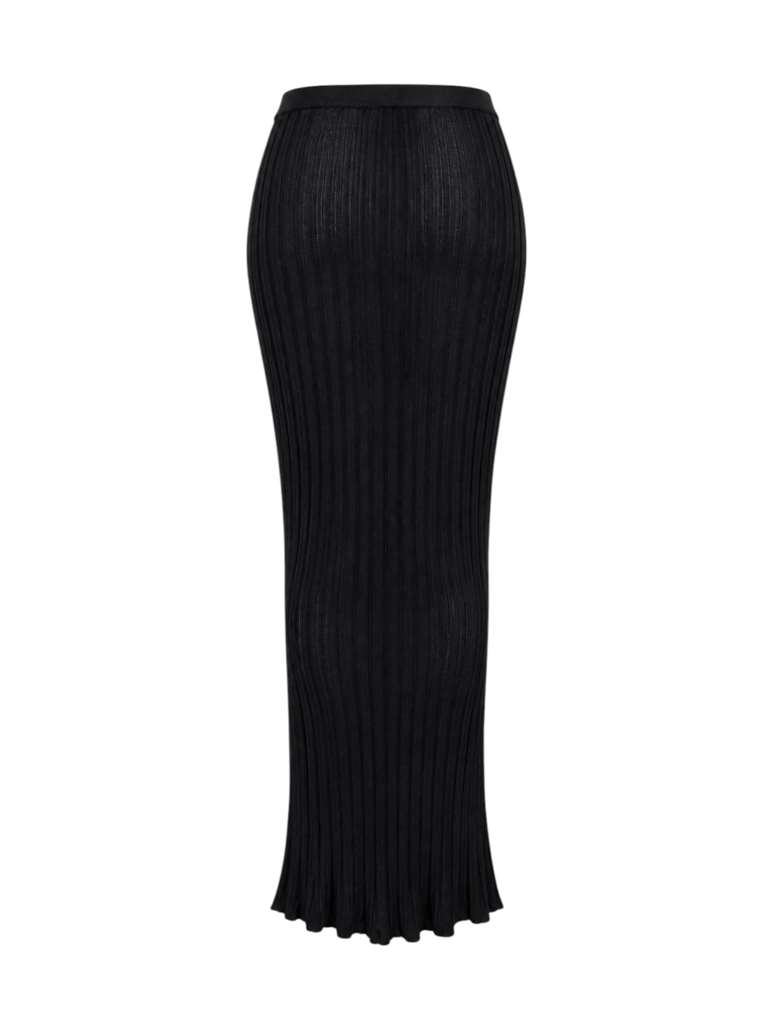 BLACK KNIT STUDDED RIBBED MAXI SKIRT (AS IS) @NICOZ