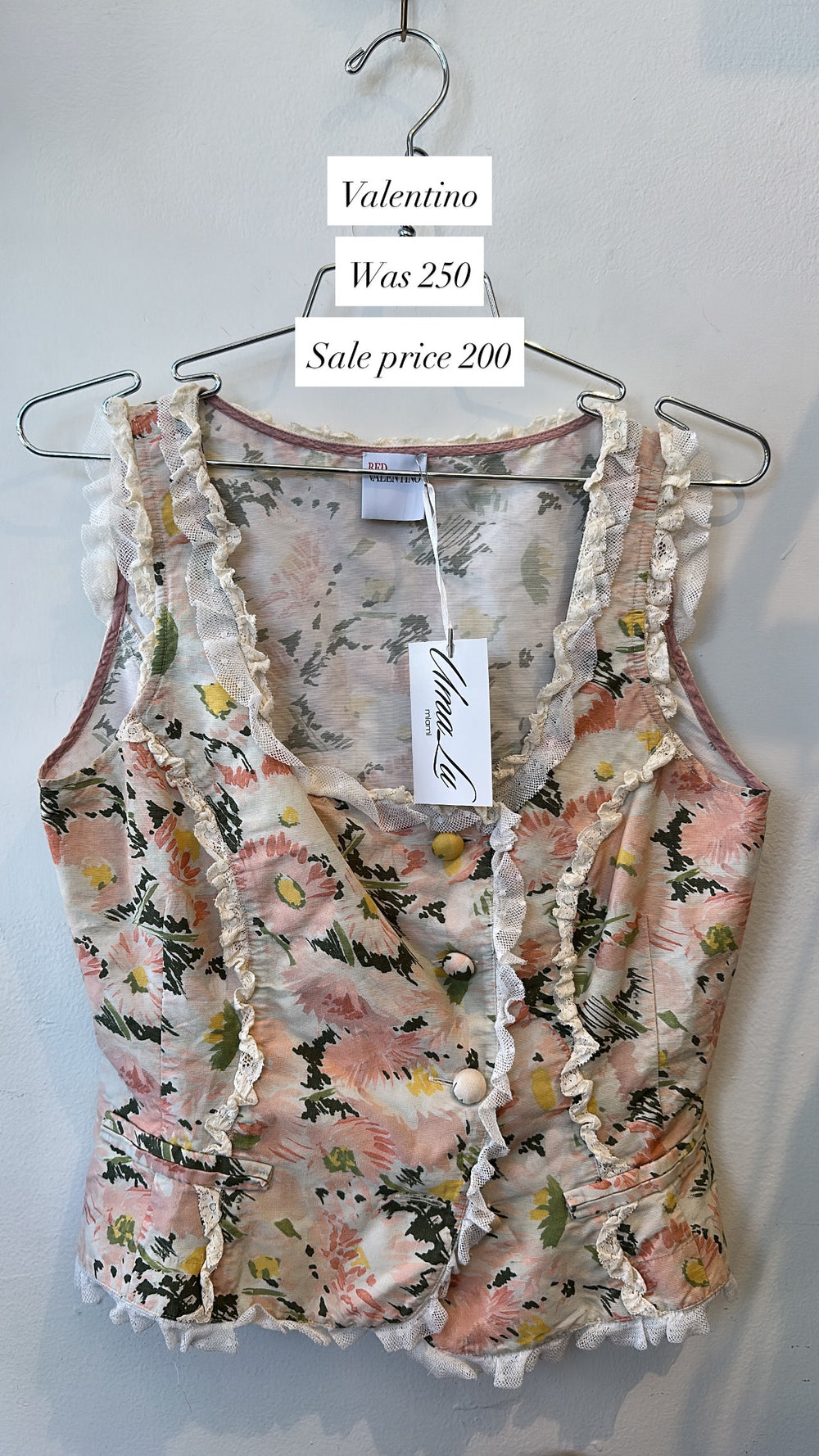 WHITE FLORAL COTTON BUTTON DOWN CORSET TOP