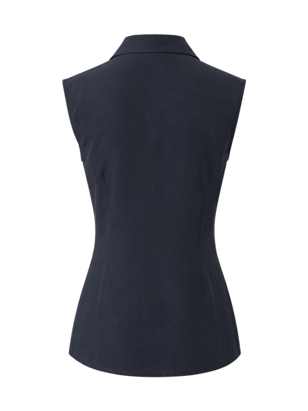 BLACK RUFFLED SLEEVELESS BUTTON DOWN @JCCG