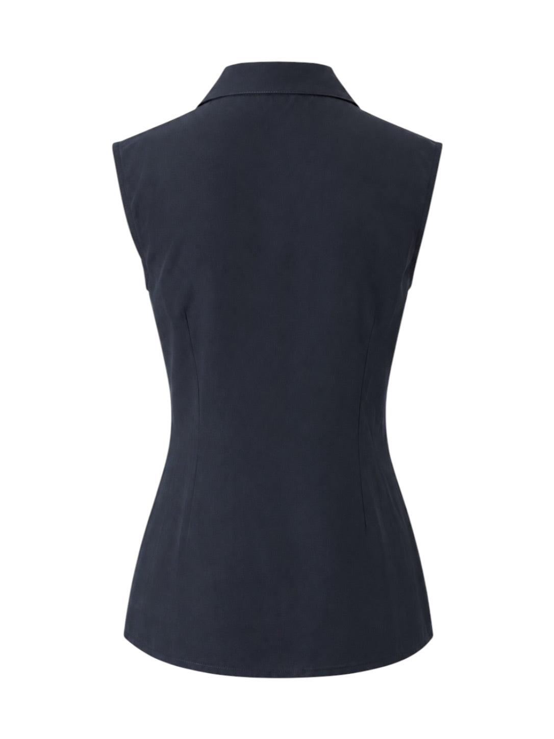 BLACK RUFFLED SLEEVELESS BUTTON DOWN @JCCG