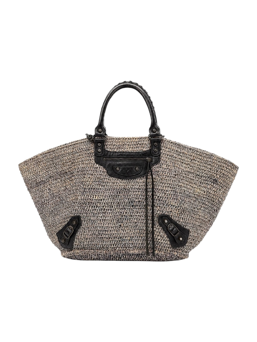 DARK BLUE RAFFIA LARGE RIO BASKET TOTE @FRANMO