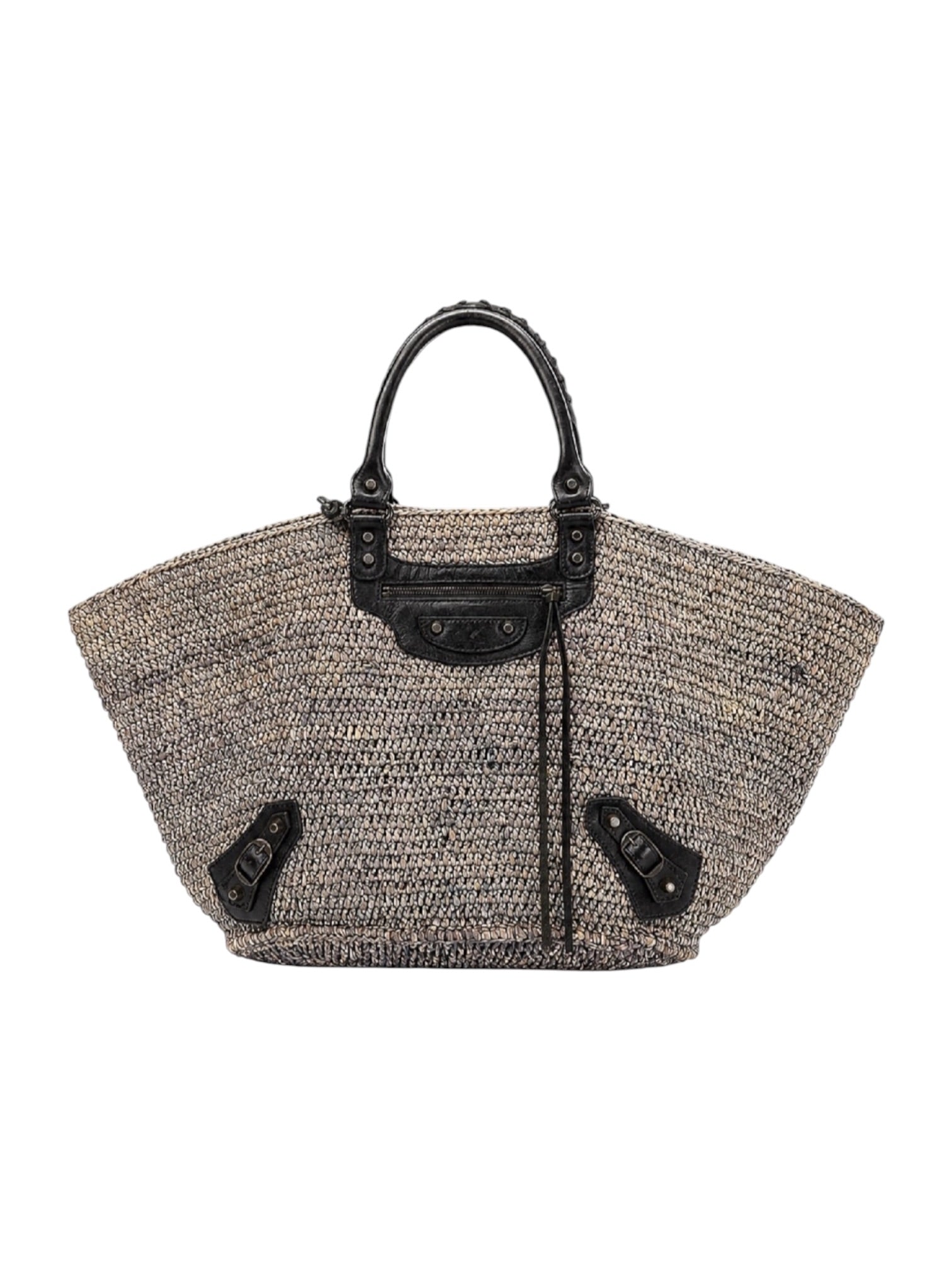 DARK BLUE RAFFIA LARGE RIO BASKET TOTE @FRANMO