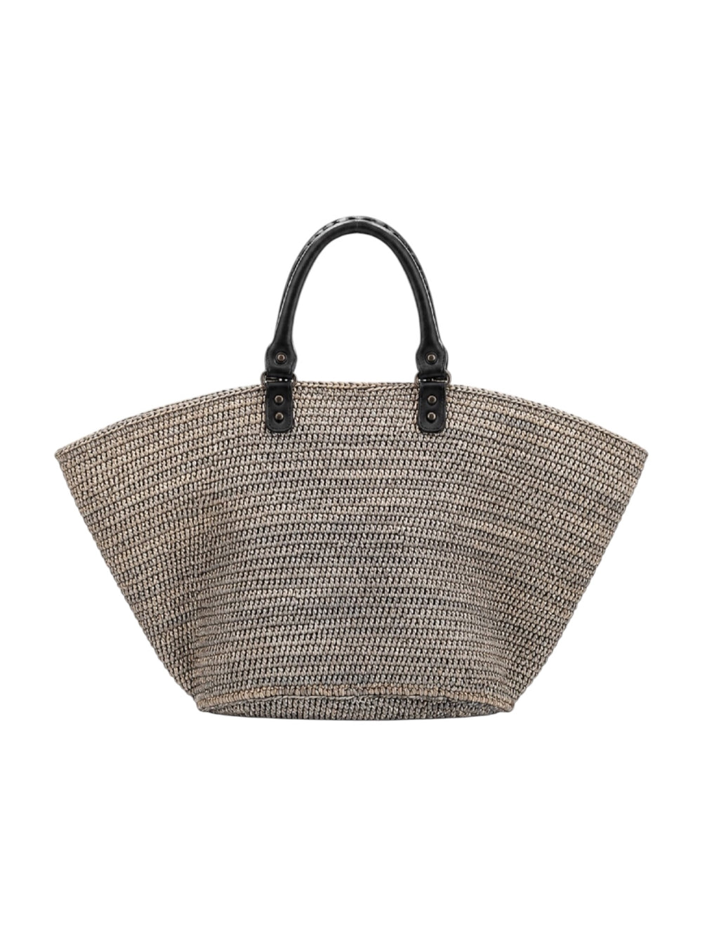 DARK BLUE RAFFIA LARGE RIO BASKET TOTE @FRANMO