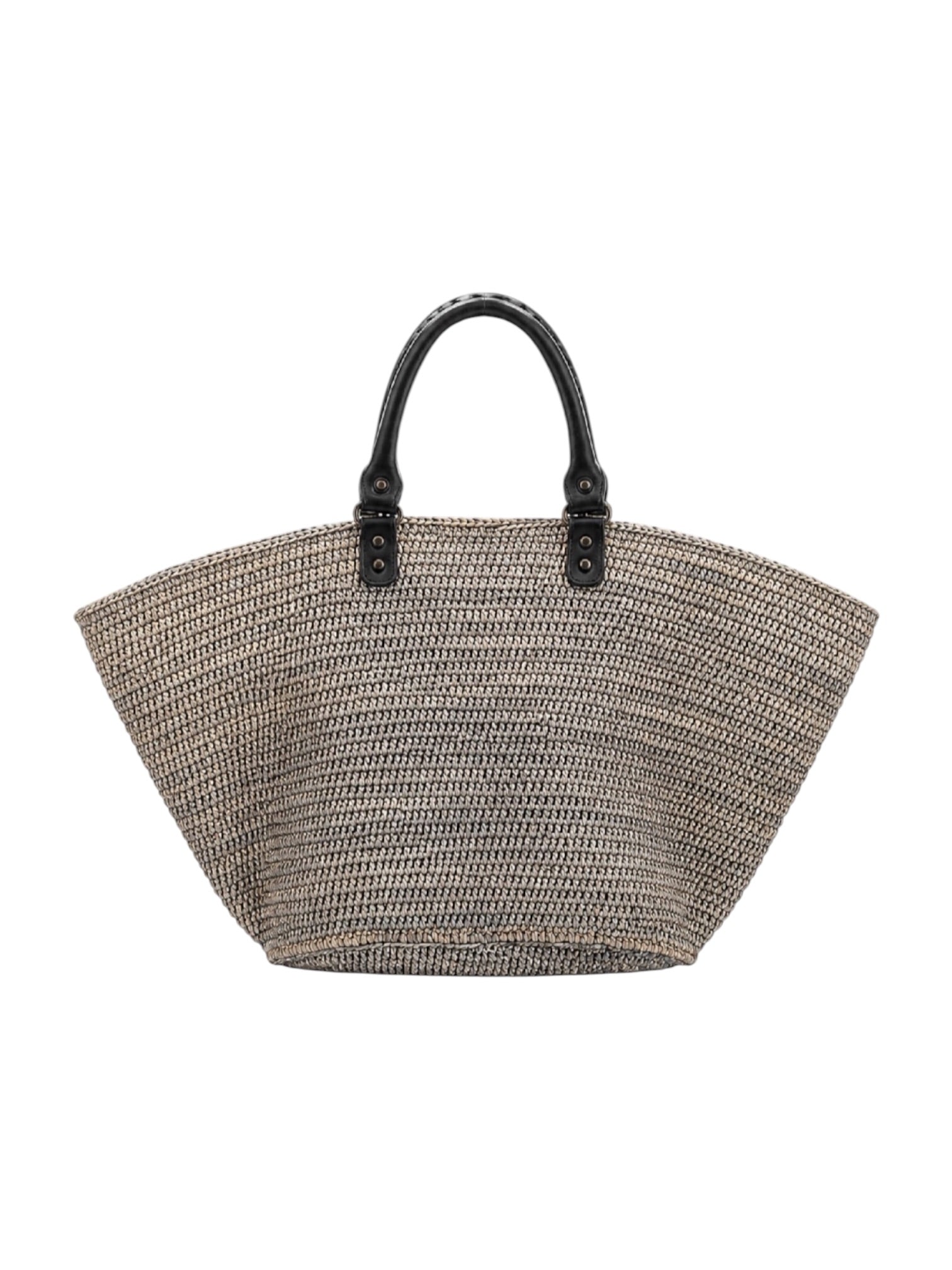 DARK BLUE RAFFIA LARGE RIO BASKET TOTE @FRANMO
