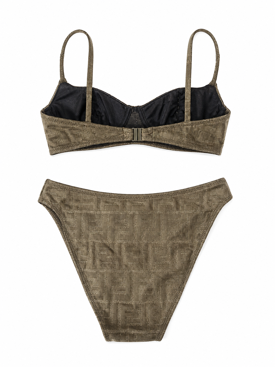 90S OLIVE GREEN ZUCCA MONOGRAM 2PC BIKINI