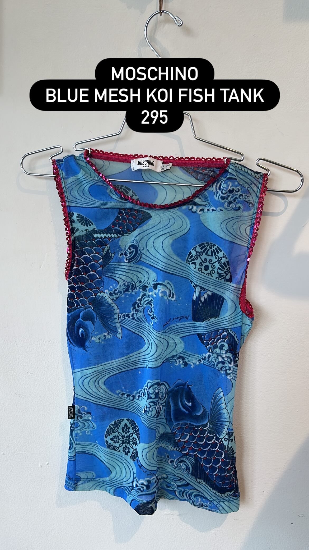BLUE KOI FISH MESH & SEQUIN TANK