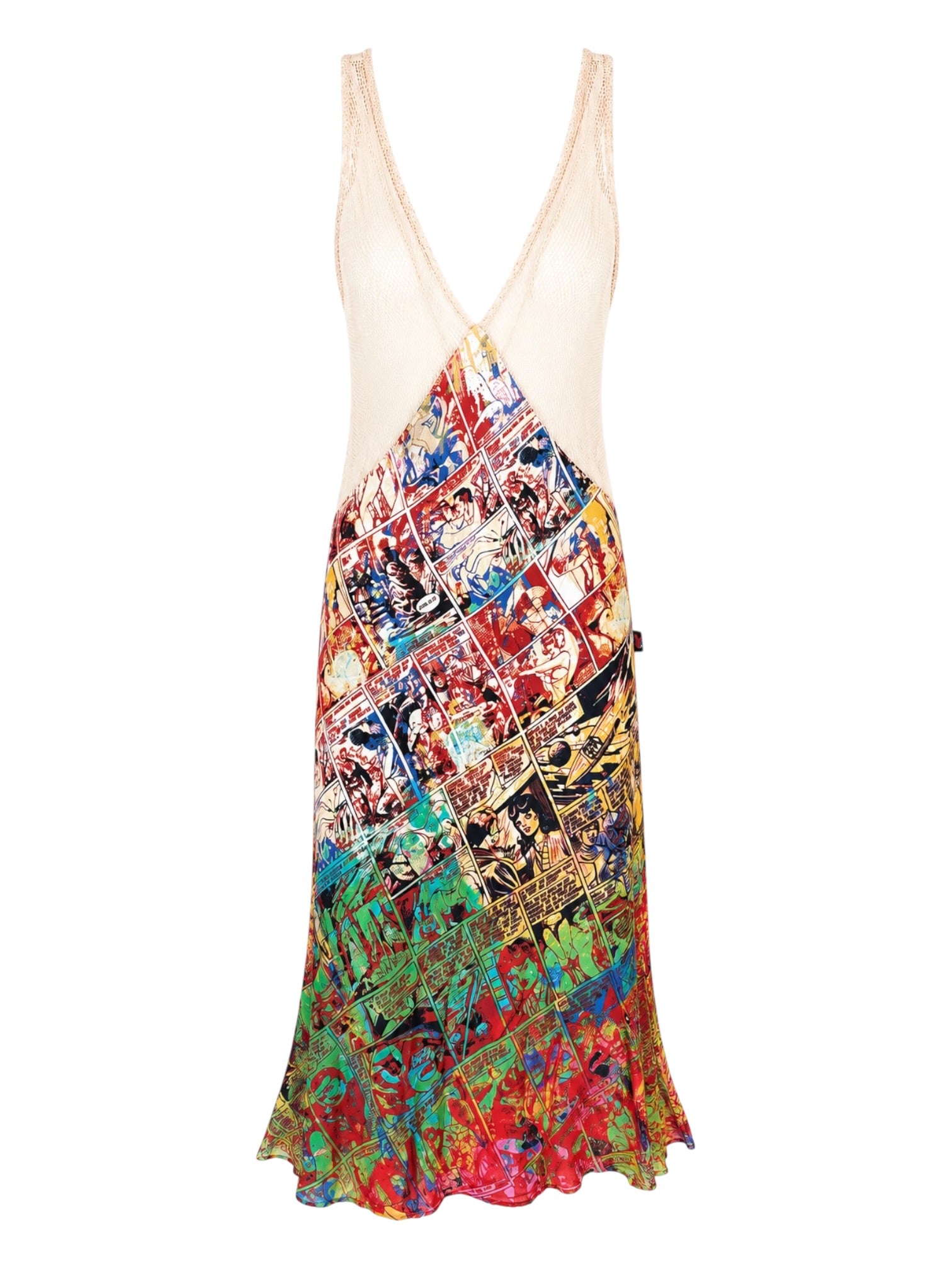SS1995 COMIC PRINT FISHNET DRESS