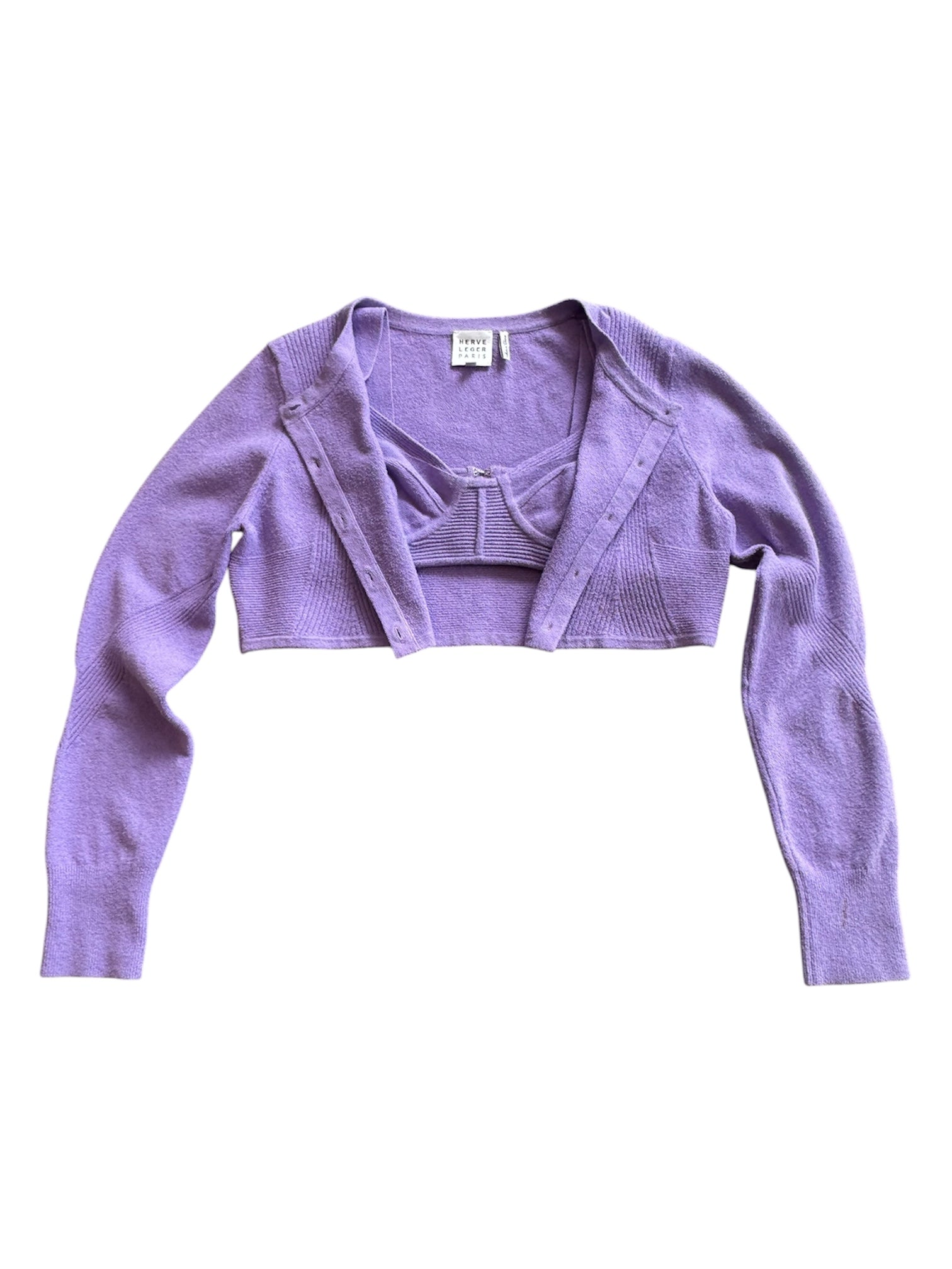 LILAC TERRY CLOTH BRA & CARDIGAN SET (AS IS)@GIBE